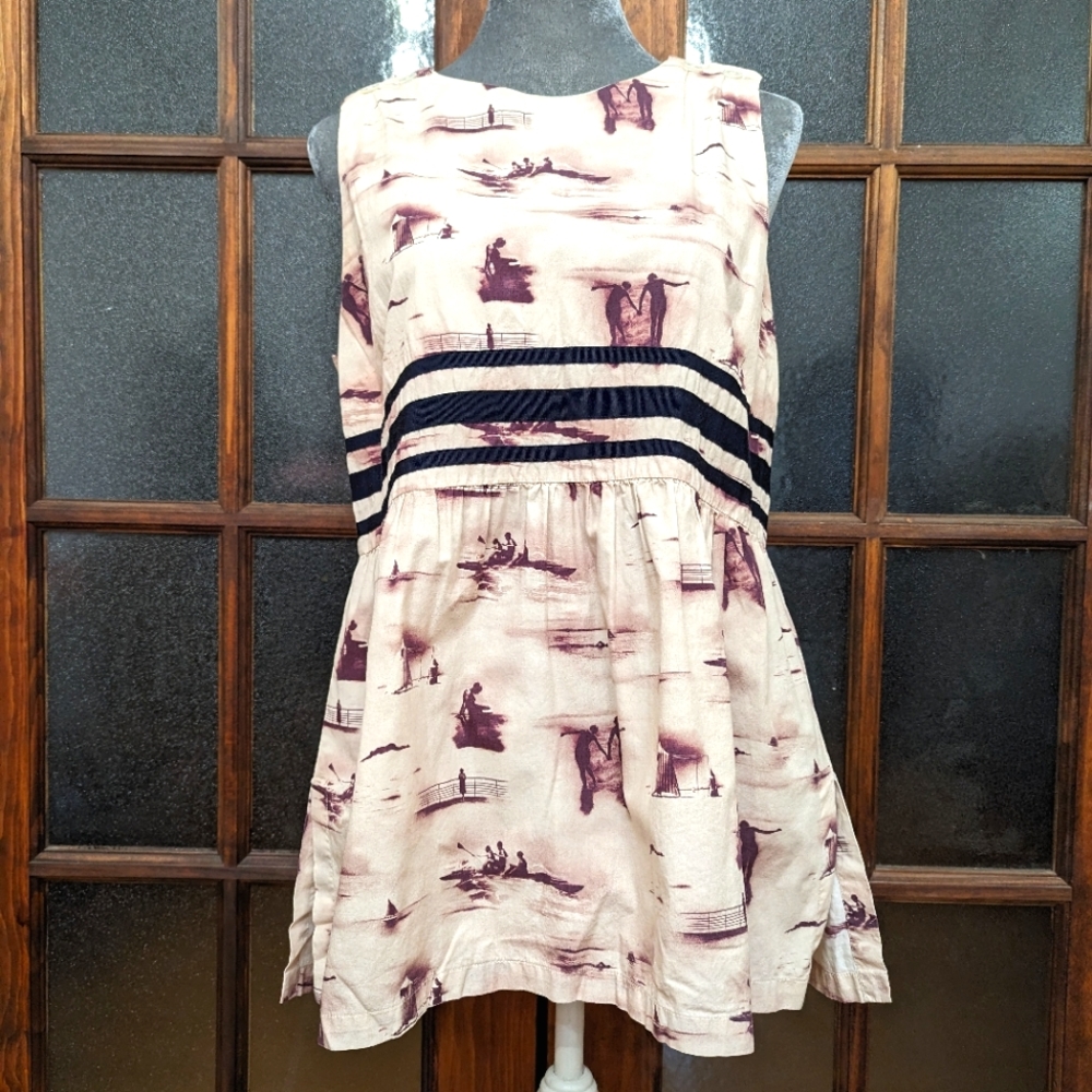 Max Mara Weekend beautiful cotton print sleeveless flare top